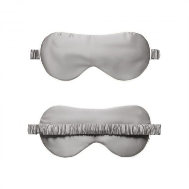 Silver & Ivory Suede Rose Silk Eye Mask for Sale