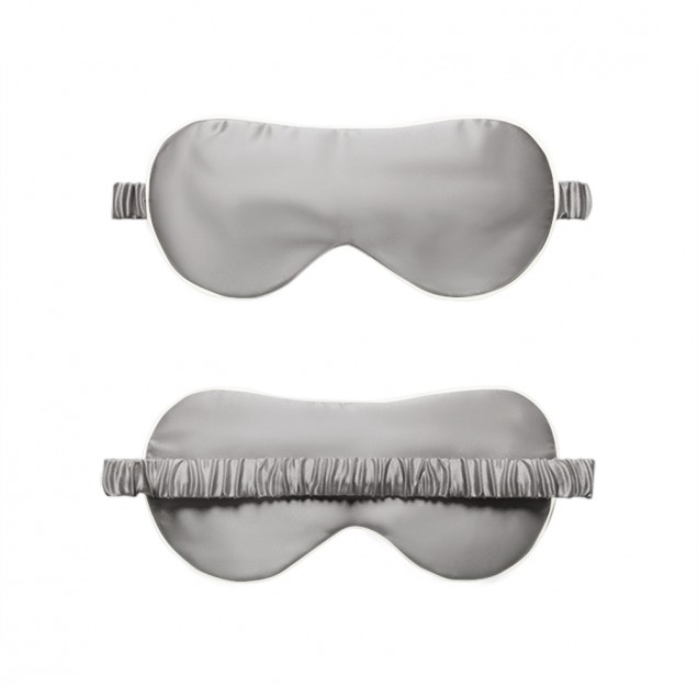 Silver & Ivory Suede Rose Silk Eye Mask for Sale Silver & Ivory Suede Rose Silk Eye Mask for Sale