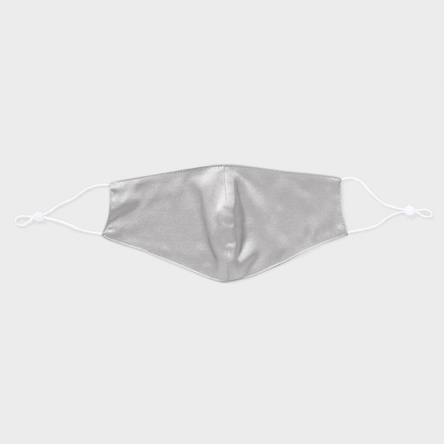 Silver & White Double-Sided 22 Momme Silk Face Mask for Sale Silver & White Double-Sided 22 Momme Silk Face Mask for Sale