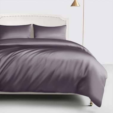 Slate Gray 22 Momme Mulberry Silk Duvet Cover for Sale