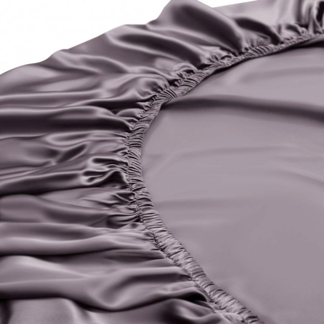 Slate Gray 22 Momme Mulberry Silk Fitted Sheet for Sale Slate Gray 22 Momme Mulberry Silk Fitted Sheet for Sale