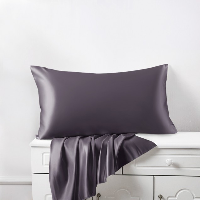 Slate Gray Envelope 22 Momme Mulberry Silk Pillowcase for Sale Slate Gray Envelope 22 Momme Mulberry Silk Pillowcase for Sale