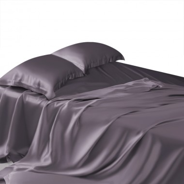 Slate Gray 22 Momme Mulberry Silk Sheet Set for Sale