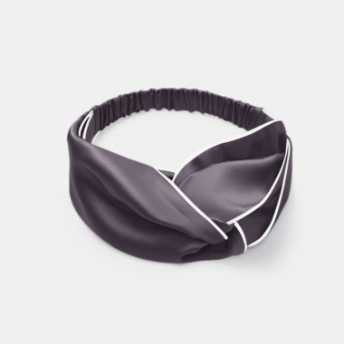 Slate Gray & Ivory Silk Headband for Sale