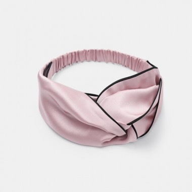 Suede Rose & Black Silk Headband for Sale