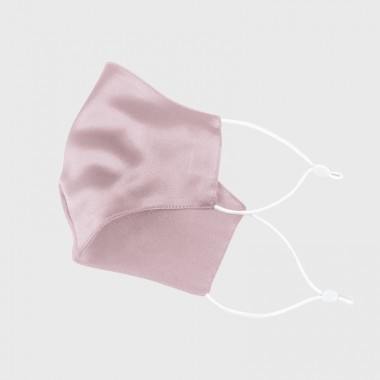 Suede Rose & White Double-Sided 22 Momme Silk Face Mask for Sale