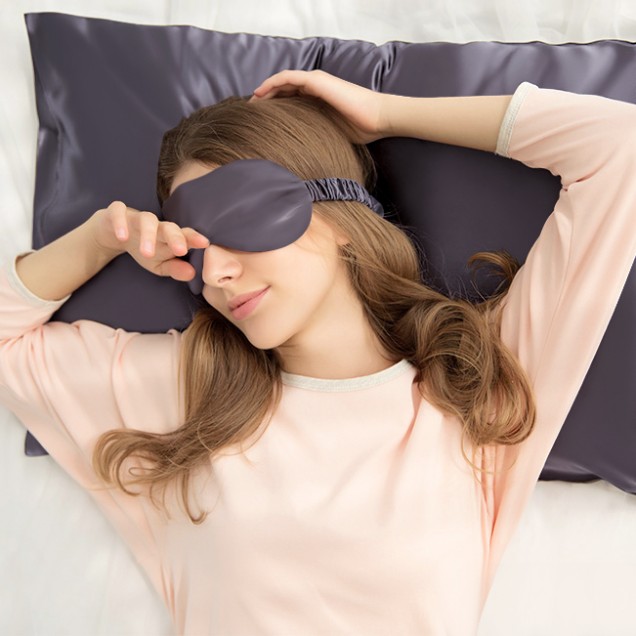 Two Piece Silk Gift Set Slate Gray Pillowcase & Eye Mask for Sale Two Piece Silk Gift Set Slate Gray Pillowcase & Eye Mask for Sale
