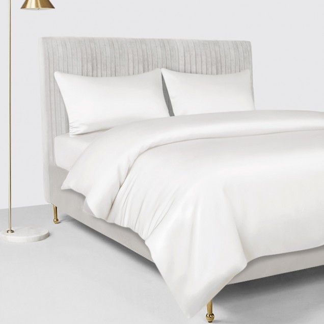 White 22 Momme Mulberry Silk Duvet Cover for Sale White 22 Momme Mulberry Silk Duvet Cover for Sale