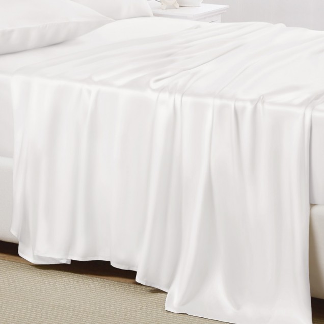 White 22 Momme Mulberry Silk Sheet Set for Sale White 22 Momme Mulberry Silk Sheet Set for Sale