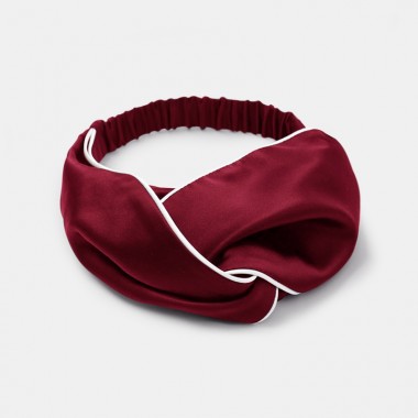 Wine & Ivory Silk Headband for Sale