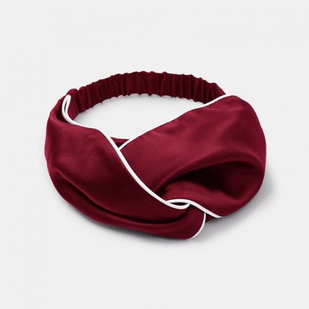 Wine & Ivory Silk Headband for Sale Wine & Ivory Silk Headband for Sale